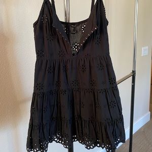 Black eyelet dress